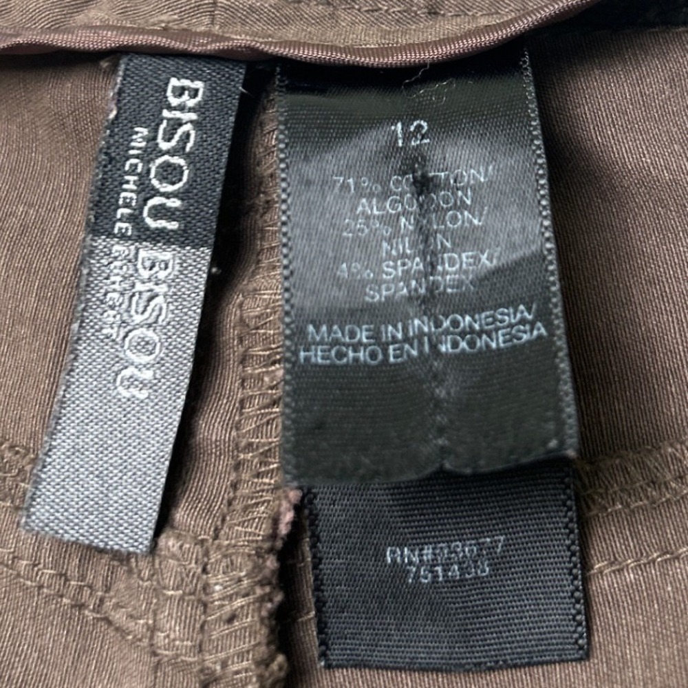 Bisou Bisou Womens Wide Leg Utility Flap Pocket Trousers Size 12 Brown - Picture 5 of 10
